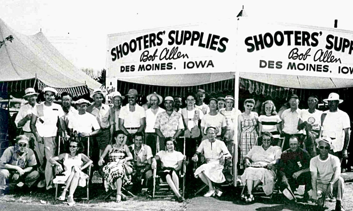 Archival photo of Bob Allen and his crew at the Grand American World Trapshooting Championship.