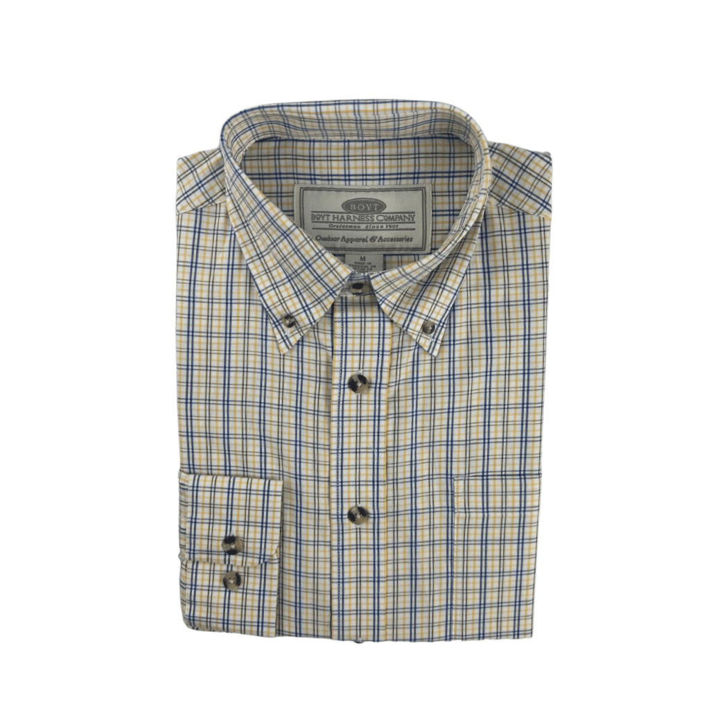 Boyt White-Blue-Yellow Check Twill Shirt